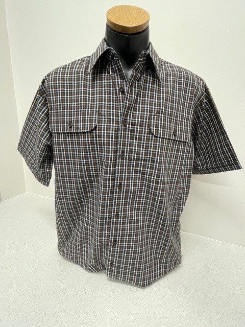 Load image into Gallery viewer, Bisley Mens Brown Small Check Shirt
