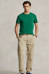 Ralph Lauren Mens Custom Slim Fit Jersey Crewneck T-Shirt - Primary Green