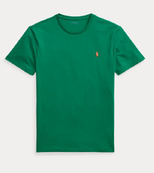 Ralph Lauren Mens Custom Slim Fit Jersey Crewneck T-Shirt - Primary Green