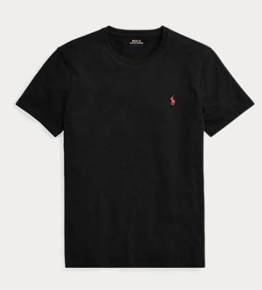 Ralph Lauren Mens Custom Slim Fit Jersey Crewneck T-Shirt - Black