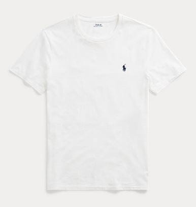 Ralph Lauren Mens Custom Slim Fit Jersey Crewneck T-Shirt - White