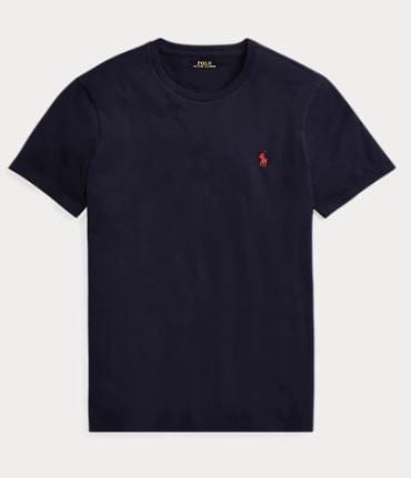 Ralph Lauren Mens Custom Slim Fit Jersey Crewneck T-Shirt - Ink