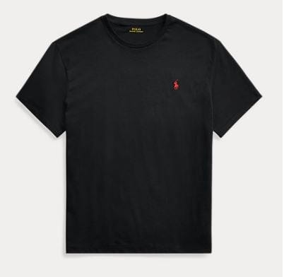 Ralph Lauren Mens Classic Fit Jersey Crewneck T-Shirt - RL Black