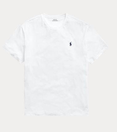 Ralph Lauren Mens Classic Fit Jersey Crewneck T-Shirt - White