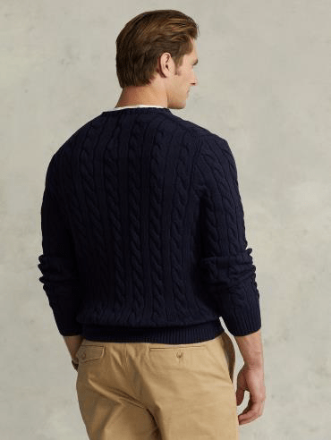 Ralph Lauren Mens Cable Knit Cotton Sweater