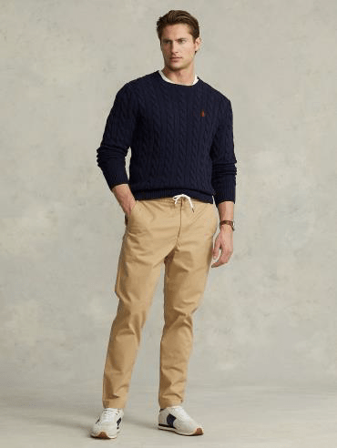 Ralph Lauren Mens Cable Knit Cotton Sweater