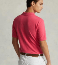 Ralph Lauren Mens Custom Slim Fit Mesh Polo Shirt - Hot Pink