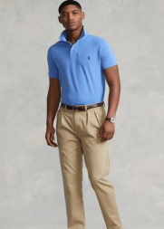 Load image into Gallery viewer, Ralph Lauren Mens Custom Slim Fit Mesh Polo Shirt - Harbor Island Blue
