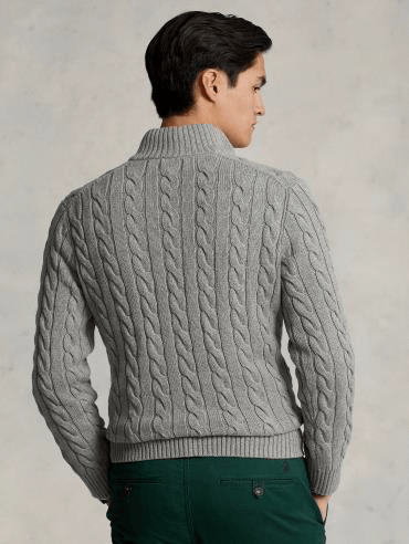 Load image into Gallery viewer, Ralph Lauren Mens Cable Knit Quarter Zip Sweater
