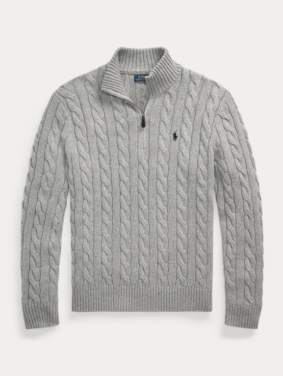 Load image into Gallery viewer, Ralph Lauren Mens Cable Knit Quarter Zip Sweater
