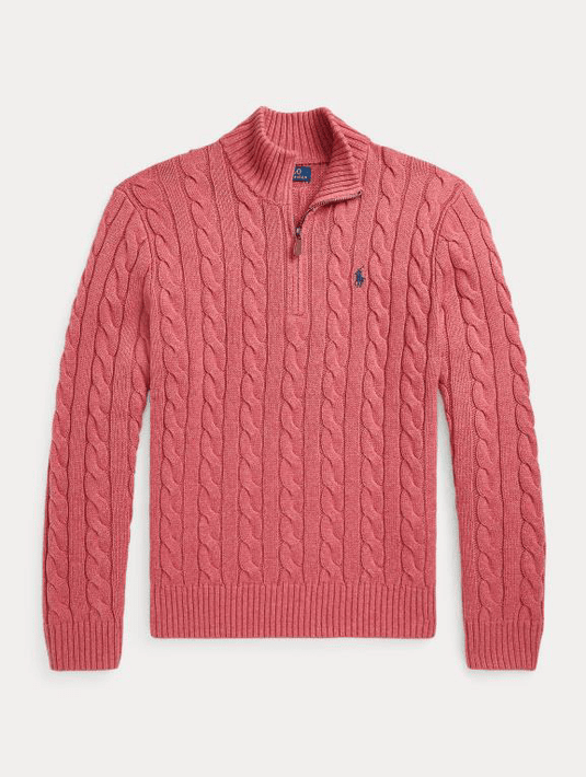 Cable knit sales quarter zip sweater