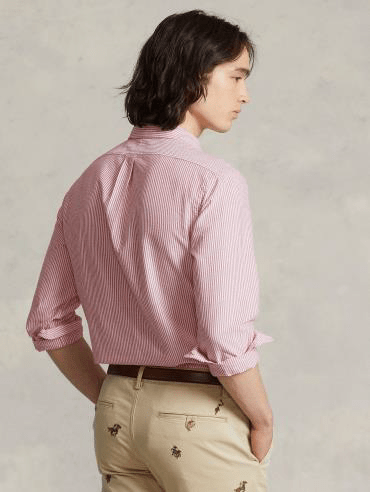 Ralph Lauren Mens Custom Fit Striped Oxford Shirt