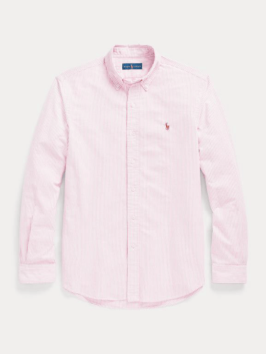 Ralph Lauren Mens Custom Fit Striped Oxford Shirt