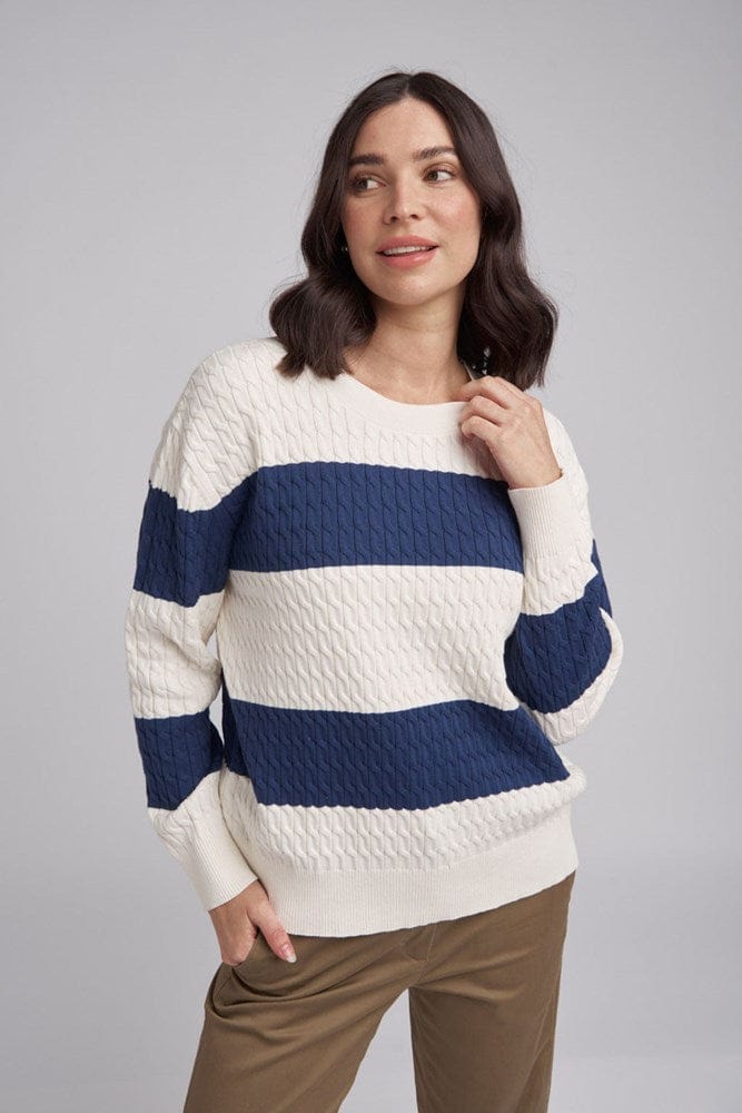 Load image into Gallery viewer, Goondiwindi Cotton Womens Cable Stripe Jumper
