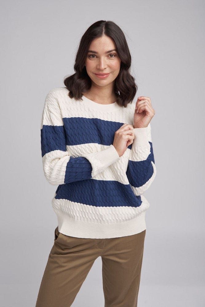 Load image into Gallery viewer, Goondiwindi Cotton Womens Cable Stripe Jumper
