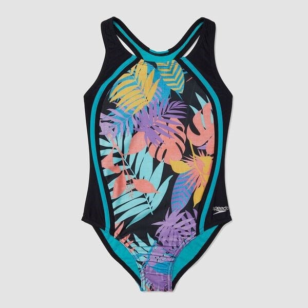 Load image into Gallery viewer, Speedo Girls Printed Sport Splice One Piece Swimwear
