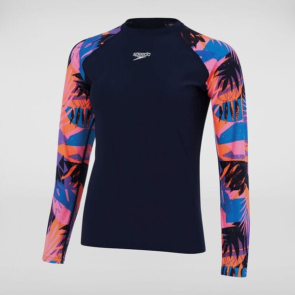 Load image into Gallery viewer, Speedo Womens Printed Long Sleeve Swim Tee

