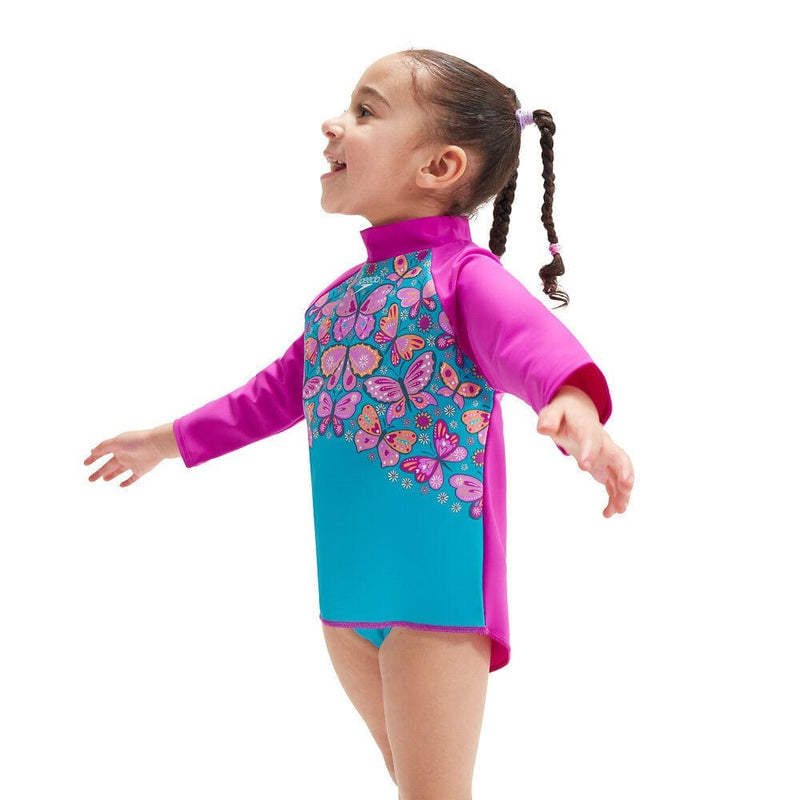 Load image into Gallery viewer, Speedo Girls Toddler Long Sleeve Printed Rash Top
