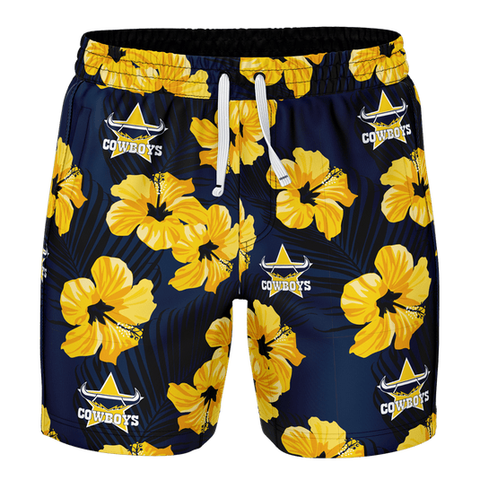 NRL Mens Aloha Volley Swim Shorts - Cowboys