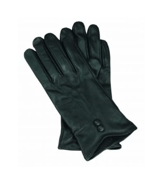 Avenel Womens Sheepskin Leather Glove With Button Detail