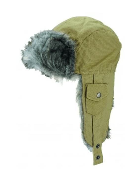 Avenel Hats Womens Canvas Flying Cap With Fur Lining