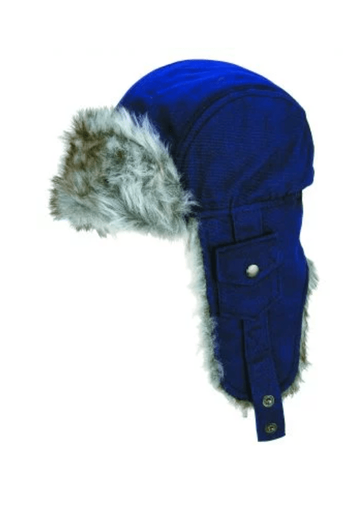 Avenel Hats Womens Canvas Flying Cap With Fur Lining