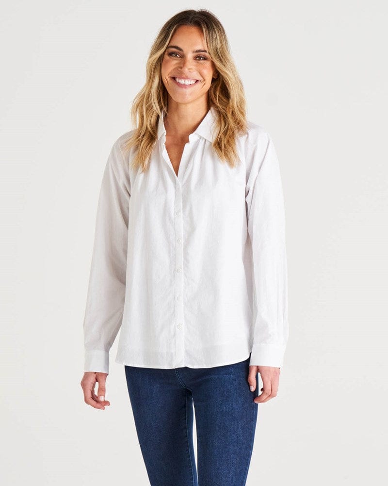 Load image into Gallery viewer, Betty Basics Jackie Relaxed Fit Cotton Shirt
