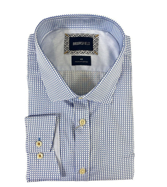 Brooksfield Mens Premium Cotton Blue Shirt - Bigger Sizes