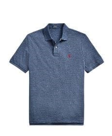 Ralph Lauren Mens Classic Fit Mesh Polo Shirt - Royal Blue Heather/Red