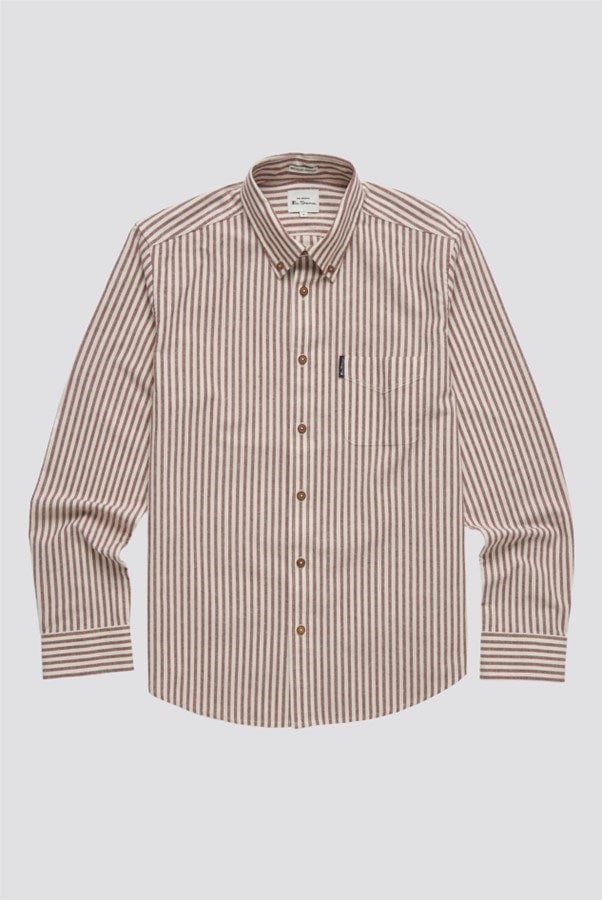 Load image into Gallery viewer, Ben Sherman Recycled Cotton Oxford Striped Shirt - Wine
