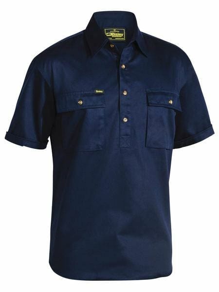 Bisley Closed Front Cotton  Drill Shirt - Short Sleeve