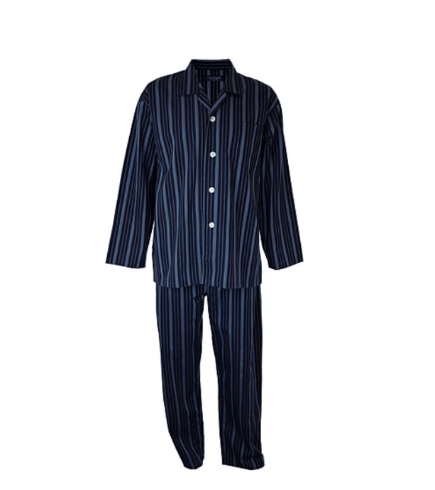 Contare Mens Satin Stripe - Long Leg Pyjama Set