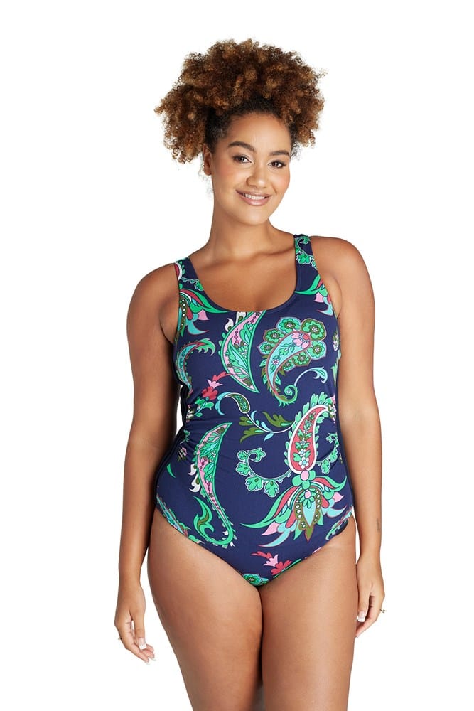 Load image into Gallery viewer, Genevieve Swimwear Womens Pin Tuck Side Panel One Piece

