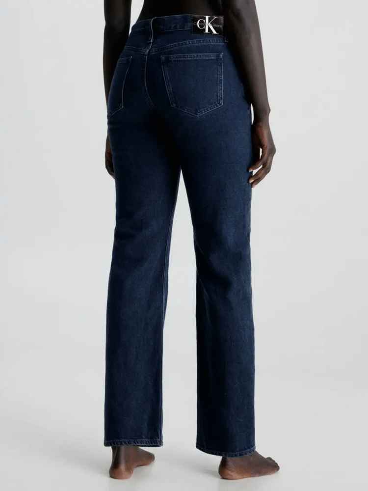 Load image into Gallery viewer, Calvin Klein Womens Low Rise Straight Denim Dark Jeans
