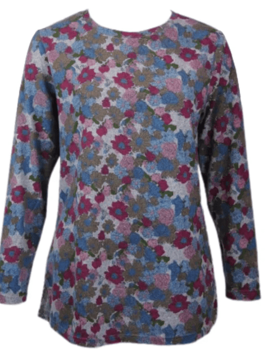 Equinox Womens Floral Print Round Neck Top