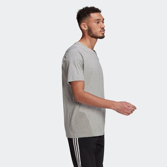 Adidas Mens Essentials Embroidered Small Logo T-Shirt - Medium Grey Heather