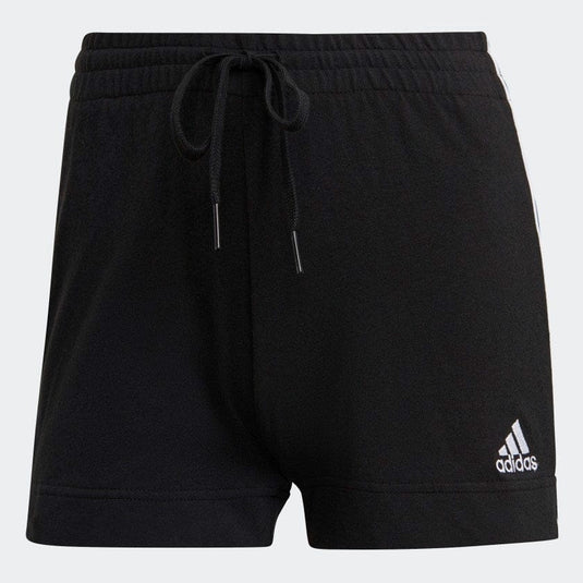Adidas Womens Essentials Slim 3 Stripes Shorts - Black