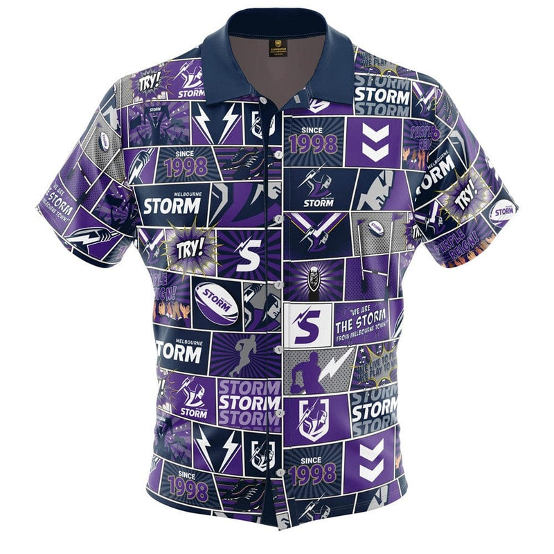 Load image into Gallery viewer, NRL Storm Fanatic Button-Up Shirt
