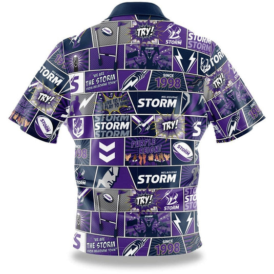 NRL Storm Fanatic Button-Up Shirt