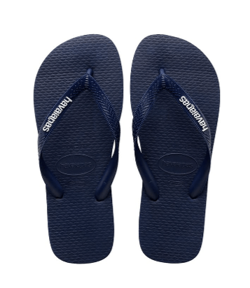 Load image into Gallery viewer, Havaianas Mens Rubber Logo Navy Blue &amp; White
