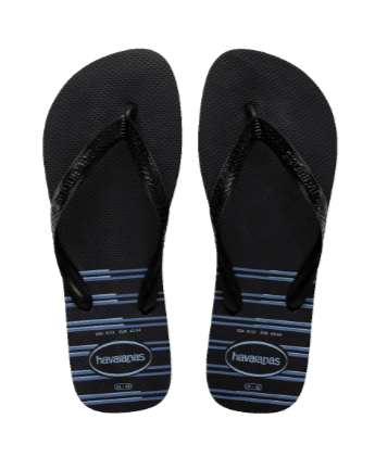 Load image into Gallery viewer, Havaianas Mens Top Basic Black &amp; Blue Thongs
