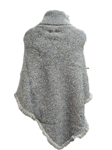 Load image into Gallery viewer, Holmes &amp; Fallon Womens Faux Fur Hem &amp; Roll Neck Poncho
