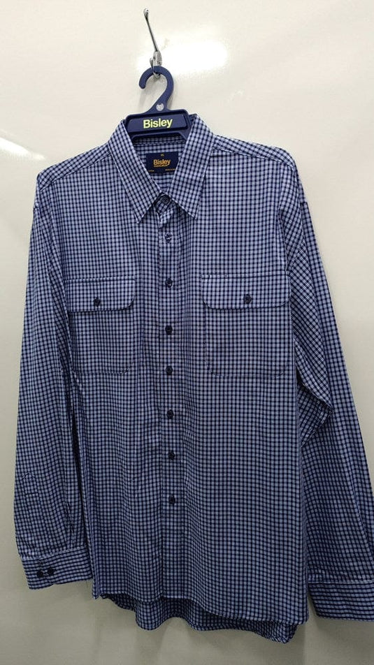 Bisley Mens Long Sleeve Blue Shirt