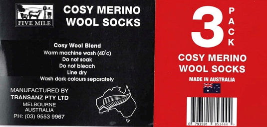 Five Mile Merino Work Socks - 3 Pack