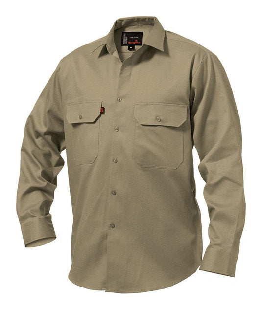 King Gee Long Sleeve Open Front Drill Shirt