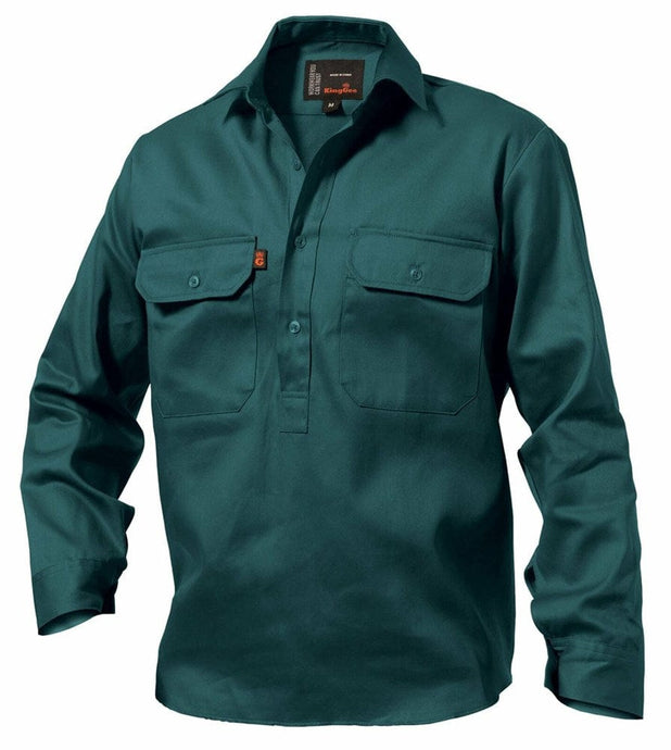 King Gee Long Sleeve Closed Front Drill Shirt