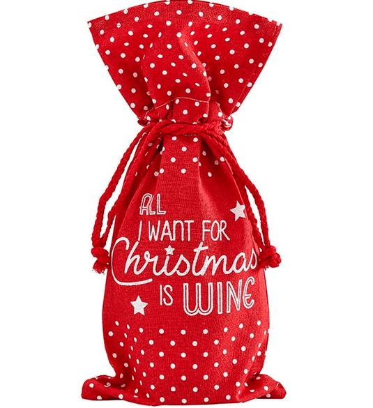 Ladelle Christmas Cheer Santa Wine Bag