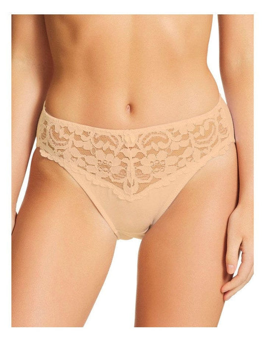 Kayser Cotton And Corded Lace High Cut Brief