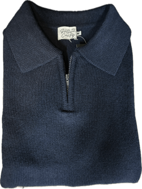 Southern Country Stockman 1/4 Zip Jumper - Navy