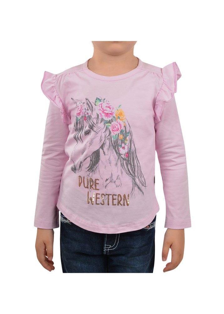 Load image into Gallery viewer, Pure Western Girls Emmy Frill Sleeve Tee

